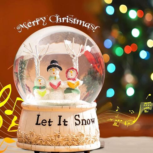 Christmas Musical Snow Globe Polystone Water Glass Snow Globe for Holiday, Snowman(Let it Snow) in Saudi Arabia