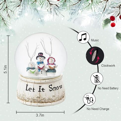 Christmas Musical Snow Globe Polystone Water Glass Snow Globe for Holiday, Snowman(Let it Snow) in Saudi Arabia