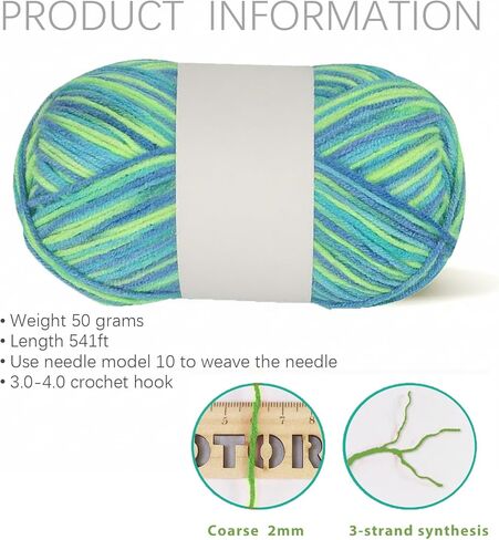 Sock Crochet Striping Yarn-Threads for Knitting Yarn Socks, Hats, Scarves, 3 Ply Skein for Travel and Home in Saudi Arabia