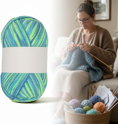 Sock Crochet Striping Yarn-Threads for Knitting Yarn Socks, Hats, Scarves, 3 Ply Skein for Travel and Home in Saudi Arabia