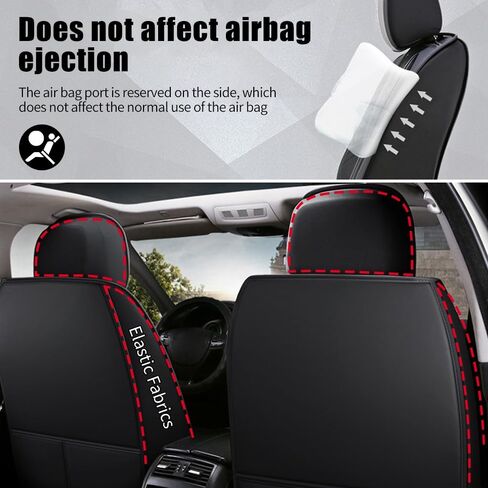 Car Seat Cover for Hummer H3 2006-2010 Full Coverage with Self-Lumbar Nappa Leather Car Seat Cover,Fashion Waterproof Easy to Install,Auto Interior Accessories.Deluxe Black in Kuwait
