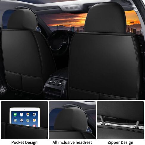 Car Seat Cover for Hummer H3 2006-2010 Full Coverage with Self-Lumbar Nappa Leather Car Seat Cover,Fashion Waterproof Easy to Install,Auto Interior Accessories.Deluxe Black in Kuwait