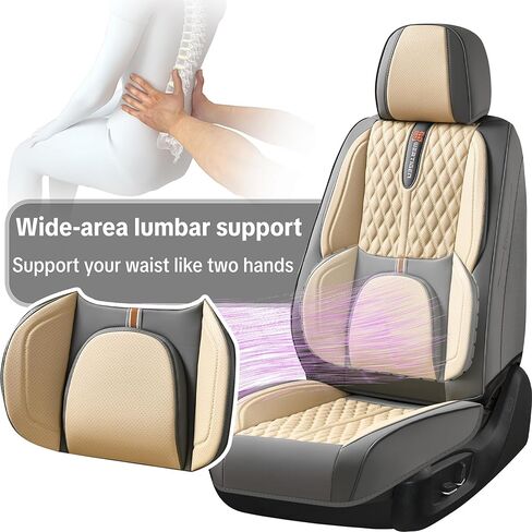 for Honda Civic 2003-2018 Car Seat Covers, Middle Gray Car Seat Covers, Leather, Full Set of 5 Seats, with Lumbar Support, Waterproof, Beautify Interior, Beautify The Interior of Old Cars in Saudi Arabia