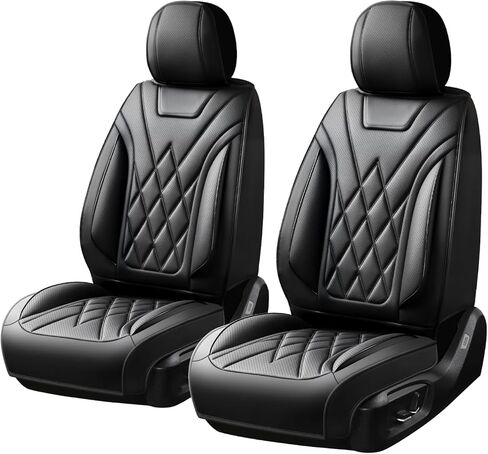Fit Renegade Car Seat Covers for Jeep Renegade 2015-2025 2026 - Luxury Leather, Anti-Slip, All-Weather, Waterproof & Breathable, Airbag Compatible, 2 Front Seats Only (Black) in Saudi Arabia