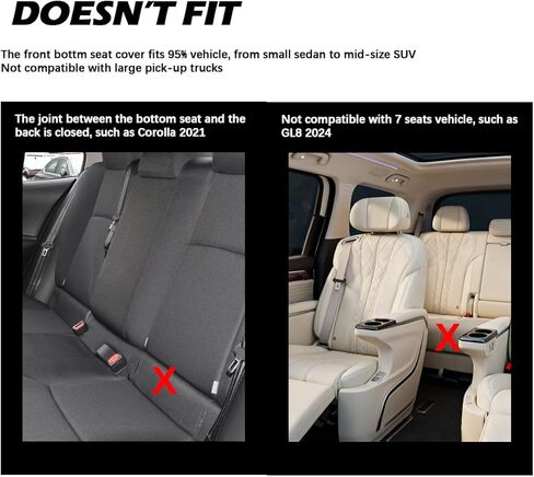 TTMiku 2-Pack رمادي فاتح فاخر من الجلد الصناعي غطاء مقعد السيارة السفلي للمقاعد الأمامية فقط، غطاء وسادة مقعد السيارة مقاوم للماء ومضاد للانزلاق لمعظم المركبات in Kuwait