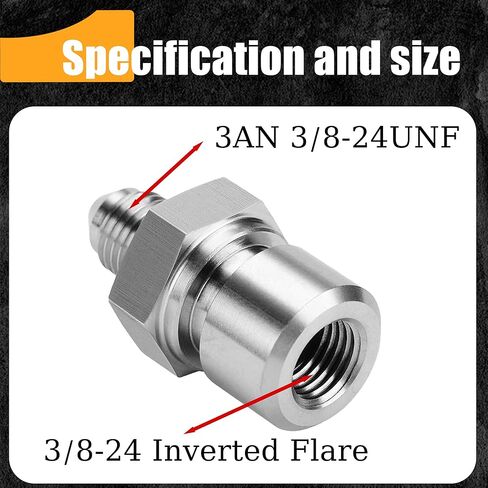 3AN إلى M10x1.0-2PCS مقلوب مضيئة أنثى خط الفرامل محول تركيب الفولاذ المقاوم للصدأ in Kuwait
