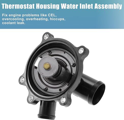 X AUTOHAUX Engine Coolant Thermostat Housing Assembly for Audi A6 S6 S6 S8 Q7 for Volkswagen Touareg 2007-2009 079121115BA 079121115BA Plastic Metal Black in Saudi Arabia