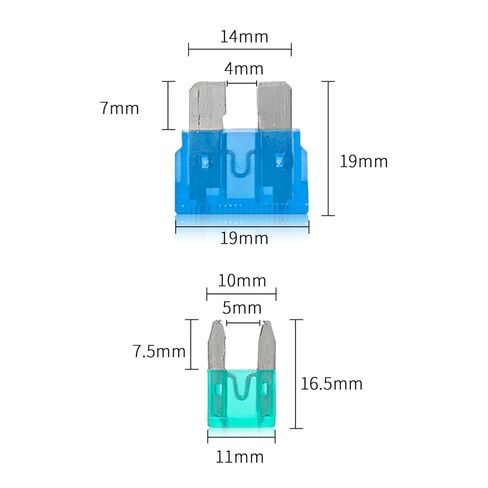 مجموعة مصهر السيارة 140 قطعة - تشكيلة مصهر السيارات ذات الشفرات القياسية ومصهر السيارة الصغير للبحرية، RV، التخييم، القارب، الشاحنة (2A 5A 7.5A 10A 15A 20A 25A 30A 35A 40A) in Kuwait