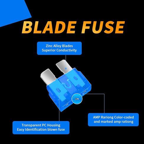 مجموعة مصهر السيارة 140 قطعة - تشكيلة مصهر السيارات ذات الشفرات القياسية ومصهر السيارة الصغير للبحرية، RV، التخييم، القارب، الشاحنة (2A 5A 7.5A 10A 15A 20A 25A 30A 35A 40A) in Kuwait