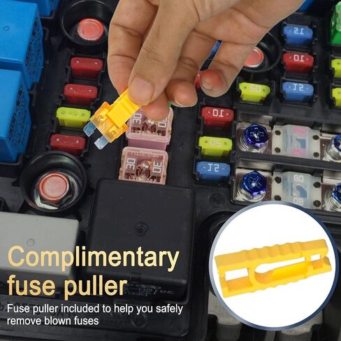 مجموعة مصهر السيارة 140 قطعة - تشكيلة مصهر السيارات ذات الشفرات القياسية ومصهر السيارة الصغير للبحرية، RV، التخييم، القارب، الشاحنة (2A 5A 7.5A 10A 15A 20A 25A 30A 35A 40A) in Kuwait