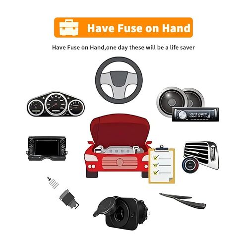 مجموعة مصهر السيارة 140 قطعة - تشكيلة مصهر السيارات ذات الشفرات القياسية ومصهر السيارة الصغير للبحرية، RV، التخييم، القارب، الشاحنة (2A 5A 7.5A 10A 15A 20A 25A 30A 35A 40A) in Kuwait