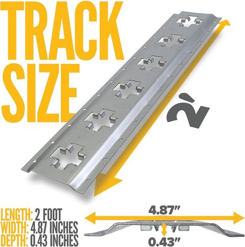 US Cargo Control X Track Rails (8-Pack), 5 FT Galvanized X-Track Rail for Trailers, Pickup Trucks, Garages, and Sheds - Use with E-Track Straps for Vertical and Horizontal Alignment in Saudi Arabia