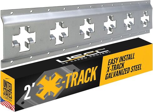 US Cargo Control X Track Rails (8-Pack), 5 FT Galvanized X-Track Rail for Trailers, Pickup Trucks, Garages, and Sheds - Use with E-Track Straps for Vertical and Horizontal Alignment in Saudi Arabia