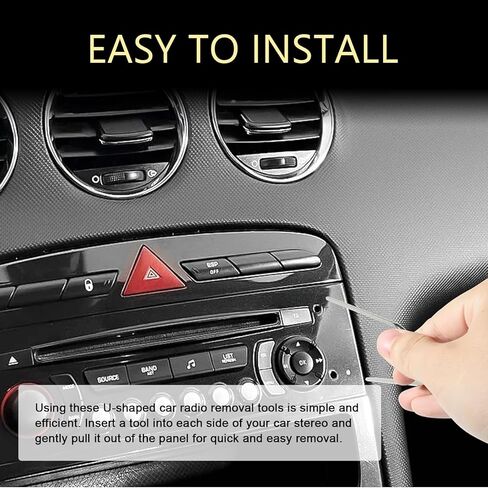 2PCS Car Radio Removal Tool, U-Shaped Auto Radio Removal Pry Tool Kit, for Disassembly Most Cars CD Audio Inverters Frequency Converter, Car Accessories in Saudi Arabia