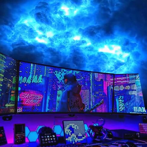 2025 جديد، 3D Thundercloud LED ضوء القطن البرق سحابة ملونة الغلاف الجوي ضوء الليل، DIY الإبداعية أضواء سحابة غرفة الألعاب المرآب نادي بار DJ حزب الخفيفة، مطعم، 32 قدم in Kuwait