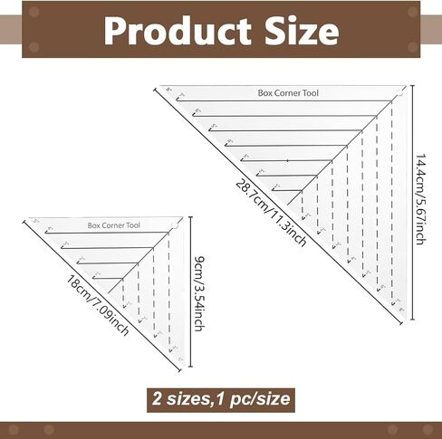 INFUNLY 2pcs Boxed Corner Template 2 Size Cutting Corners Template 0.75"-1.5"/1.75"-2.5" Clear Acrylic Quilting Box Corner Stencil Ruler Sewing Tools Set for Beginners Curve Bag Pocket DIY Sewing in Saudi Arabia