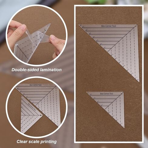 INFUNLY 2pcs Boxed Corner Template 2 Size Cutting Corners Template 0.75"-1.5"/1.75"-2.5" Clear Acrylic Quilting Box Corner Stencil Ruler Sewing Tools Set for Beginners Curve Bag Pocket DIY Sewing in Saudi Arabia