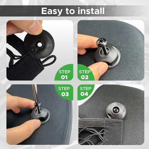 2 Pcs Small Cargo Net - Car Storage Organizer with Elastic Pocket - Trunk/Boat/Home Storage Mesh w/Screws/Hooks in Saudi Arabia