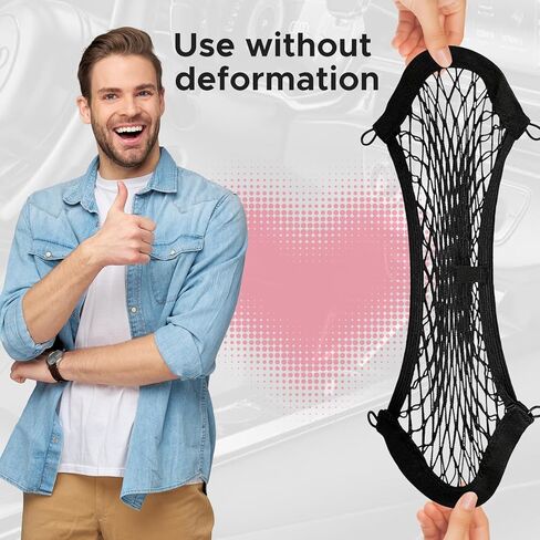2 Pcs Small Cargo Net - Car Storage Organizer with Elastic Pocket - Trunk/Boat/Home Storage Mesh w/Screws/Hooks in Saudi Arabia