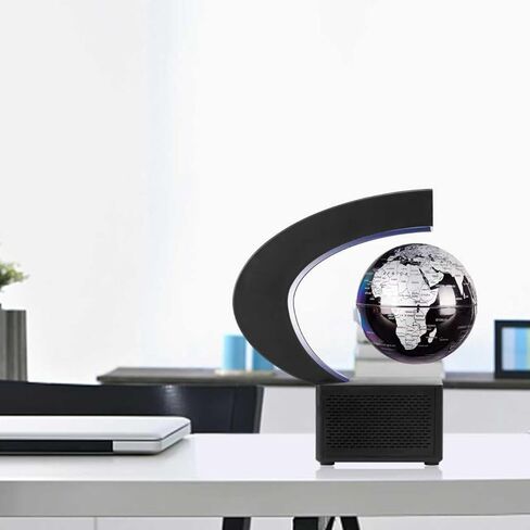 Floating globe, Magnetic Levitating Geographic Globes with LED Lights, Desk Spinning Rotating Globes for Kids, Men and Family (Black, 4 INCH) in Saudi Arabia
