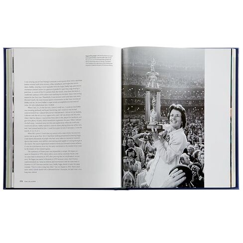 Trailblazers: The Unmatched Story of Women's Tennis - Graphic Image Leather Bound Book Blue - Fine Collectible Edition - Made in USA in Saudi Arabia