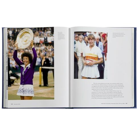 Trailblazers: The Unmatched Story of Women's Tennis - Graphic Image Leather Bound Book Blue - Fine Collectible Edition - Made in USA in Saudi Arabia