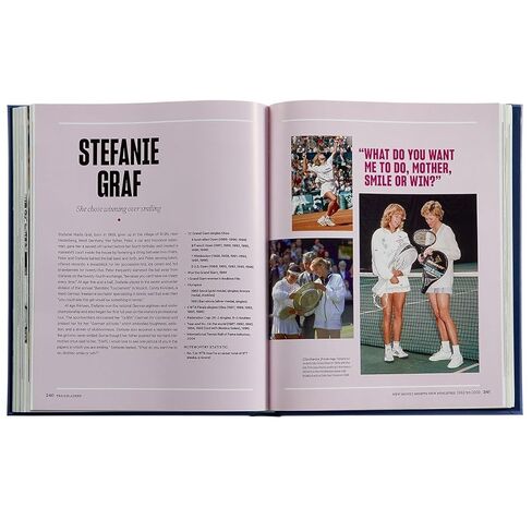 Trailblazers: The Unmatched Story of Women's Tennis - Graphic Image Leather Bound Book Blue - Fine Collectible Edition - Made in USA in Saudi Arabia
