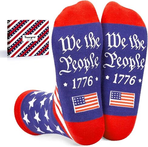 هدايا HAPPYPOP Patriots للرجال والنساء - هدايا العلم الأمريكي، هدايا التاريخ، جوارب نحن الشعب، جوارب وطنية، جوارب علم أمريكا، جوارب الوطنيين، جوارب الولايات المتحدة الأمريكية in Kuwait