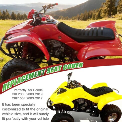 غطاء مقعد ملتف كامل لسيارة Honda CRF 150 CRF 230 CRF150F CRF230F 2003-2019 / جلد ممتاز / مقاوم للماء / مقاوم للبقع (أسود) in Kuwait