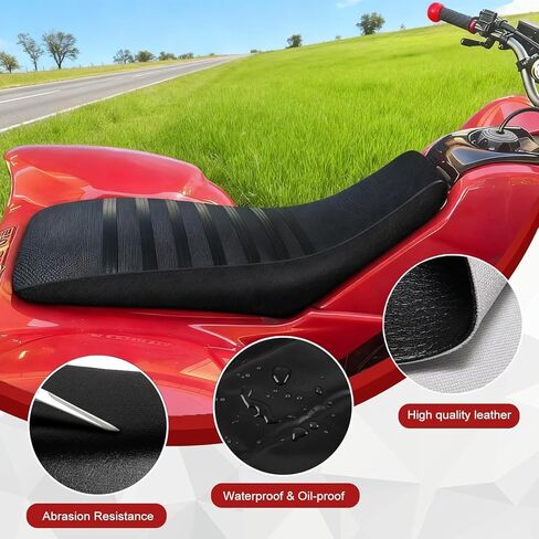 غطاء مقعد ملتف كامل لسيارة Honda CRF 150 CRF 230 CRF150F CRF230F 2003-2019 / جلد ممتاز / مقاوم للماء / مقاوم للبقع (أسود) in Kuwait