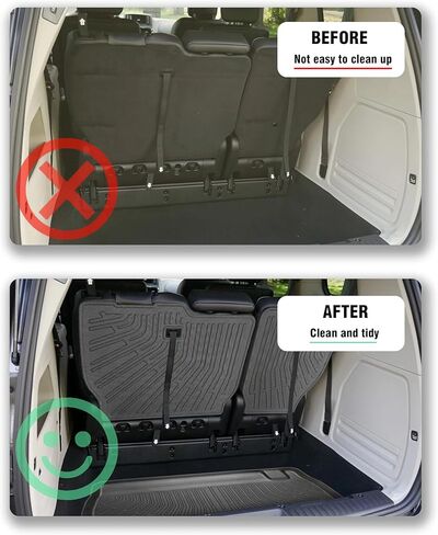 Cargo Liner Compatible with 2008-2020 Dodge Grand Caravan / 2008-2016 Chrysler Town & Country Trunk Mat Cargo Mat Back Seat Cover Protector(Backrest Mats+Trunk Mat) in Saudi Arabia
