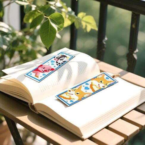 FREEBLOSS 6 Set Cross Stitch Bookmark Kits Cartoon Animal Pattern Stamped Cross Stitch Kit 11CT Embroidery Kit with Instructions for Beginners 20x6cm/8x2.4inch in Saudi Arabia