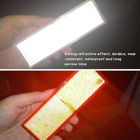16 PCS Rectangular Safety Reflectors, Waterproof Self Adhesive Rectangle Warning Reflector Stickers, Road Safety Stick-on Rear Reflectors for Trailer Caravan Truck Tractor in Saudi Arabia