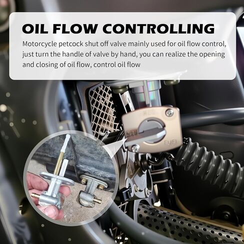 Fuel Petcock Valve Kit,Motorcycle Petcock Fuel Shutoff Valve Compatible with Suzuki/Yamaha,Professional Fuels Shut off Valves Kit Includes Filter Tube/Gaskets in Saudi Arabia