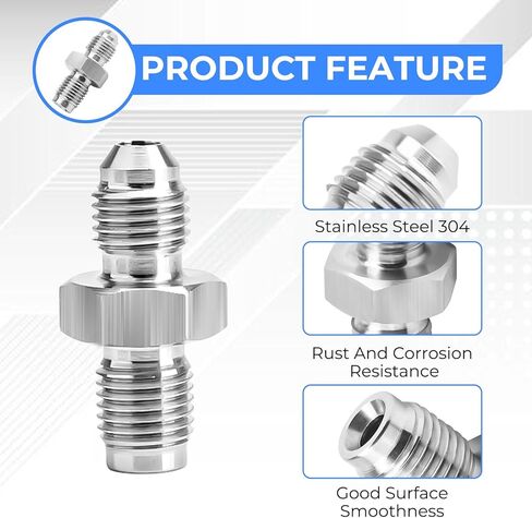 JERBOR 3AN Male to 3/8x24 Inverted Flare Brake Thread, Straight Male Fitting Adapter (1PCS) in Saudi Arabia