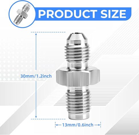 JERBOR 3AN Male to 3/8x24 Inverted Flare Brake Thread, Straight Male Fitting Adapter (1PCS) in Saudi Arabia