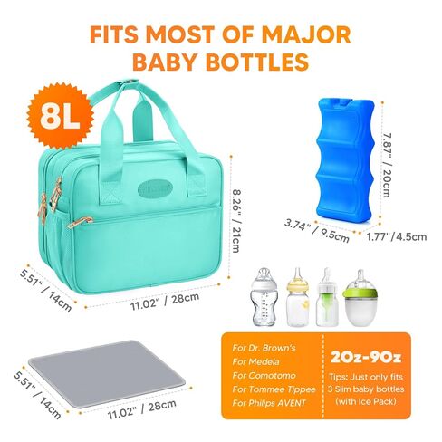 PIIOSER Wearable Breast Pump Bag with Ice Pack, Compatible with Wearable Breast Pumps & Accessories - Portable Pumps Carrying Case for Nursing & Working Moms, Black in Kuwait