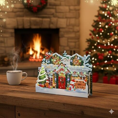 3D Pop Up Musical Christmas Card | Light Up Animated Greeting Cards with 3 Xmas Songs & LED Lights, Tap to Play Button | Best Christmas Cards with Envelopes (2025 New) in Saudi Arabia