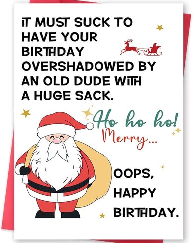 Funny December Birthday Card for Women Men, Happy Xmas Holiday Birthday for Best Friends, Hilarious Christmas Bday Card Gifts for Him Her in Saudi Arabia