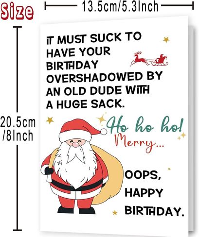 Funny December Birthday Card for Women Men, Happy Xmas Holiday Birthday for Best Friends, Hilarious Christmas Bday Card Gifts for Him Her in Saudi Arabia