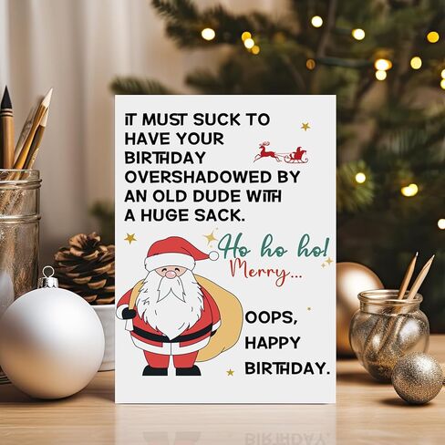 Funny December Birthday Card for Women Men, Happy Xmas Holiday Birthday for Best Friends, Hilarious Christmas Bday Card Gifts for Him Her in Saudi Arabia