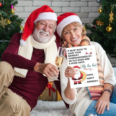 Funny December Birthday Card for Women Men, Happy Xmas Holiday Birthday for Best Friends, Hilarious Christmas Bday Card Gifts for Him Her in Saudi Arabia