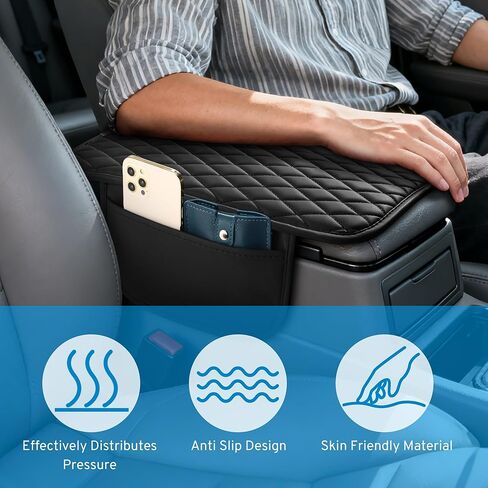 Center Console Cover for Kia Sportage Accessories 2023-2025 2026 Car Armrest Arm Rest Cover Middle Console Pad Protector Leather (Black) in Saudi Arabia