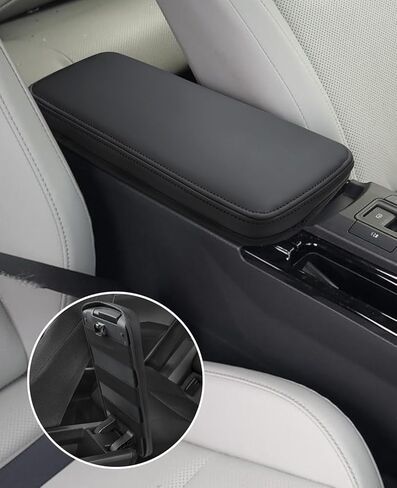 INTGET Center Console Cover for 2026 Toyota Prius Accessories 2023 2024 2025 LE XLE Limited Car Interior Leather Middle Armrest Arm Rest Lid Cushion Pad Protector (2023+, Black Stitches) in Saudi Arabia