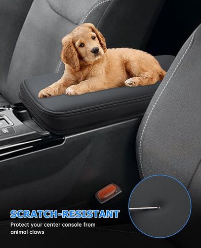 INTGET Center Console Cover for 2026 Toyota Prius Accessories 2023 2024 2025 LE XLE Limited Car Interior Leather Middle Armrest Arm Rest Lid Cushion Pad Protector (2023+, Black Stitches) in Saudi Arabia
