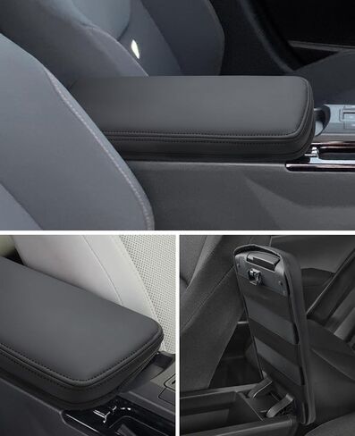 INTGET Center Console Cover for 2026 Toyota Prius Accessories 2023 2024 2025 LE XLE Limited Car Interior Leather Middle Armrest Arm Rest Lid Cushion Pad Protector (2023+, Black Stitches) in Saudi Arabia