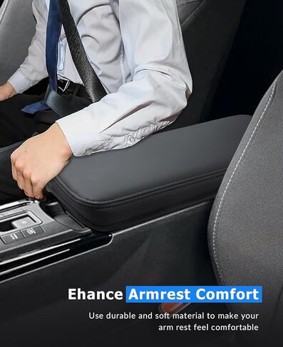 INTGET Center Console Cover for 2026 Toyota Prius Accessories 2023 2024 2025 LE XLE Limited Car Interior Leather Middle Armrest Arm Rest Lid Cushion Pad Protector (2023+, Black Stitches) in Saudi Arabia