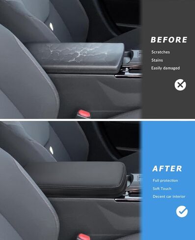 INTGET Center Console Cover for 2026 Toyota Prius Accessories 2023 2024 2025 LE XLE Limited Car Interior Leather Middle Armrest Arm Rest Lid Cushion Pad Protector (2023+, Black Stitches) in Saudi Arabia