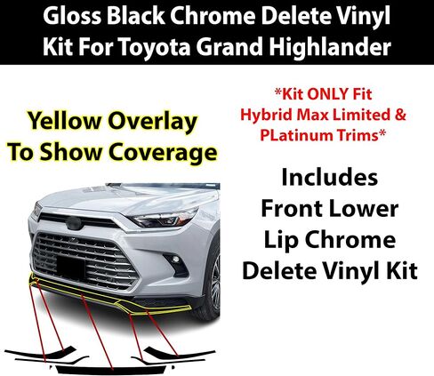 BOGAR TECH DESIGNS Rim Chrome Delete Overlay Compatible with Toyota Grand Highlander 2024-2026, Gloss Black in Saudi Arabia