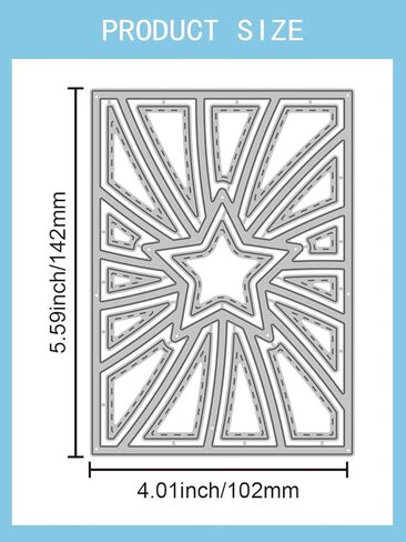 2Pcs Star Line Background Cut Dies, Carbon Steel Cutting Dies Stencils for DIY Scrapbooking Journal Photo Album Decorative Embossing Paper Card Crafts Supply, 142x102x0.8mm in Saudi Arabia
